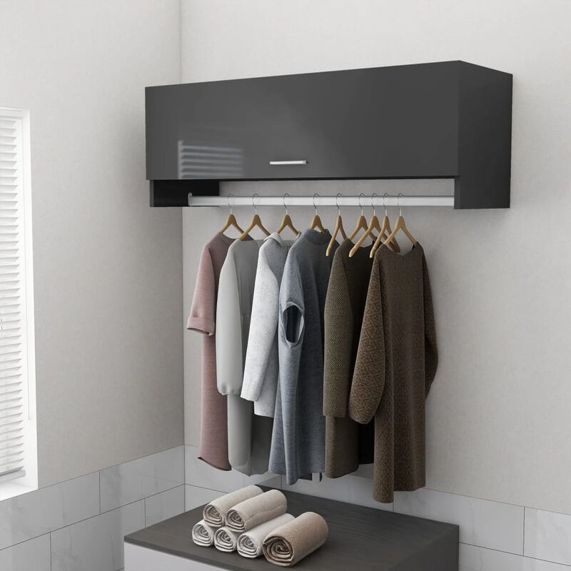 

Armario de aglomerado gris con brillo 100x32,5x35 cm - Gris - Youthup