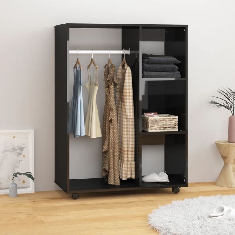 

Armario de aglomerado negro con brillo 80x40x110 cm - Negro - Youthup