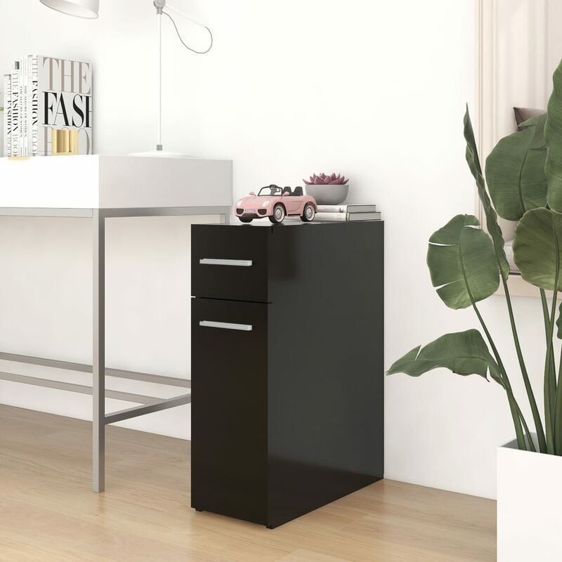 

YOUTHUP Armario de boticario de aglomerado negro 20x45,5x60 cm - Negro