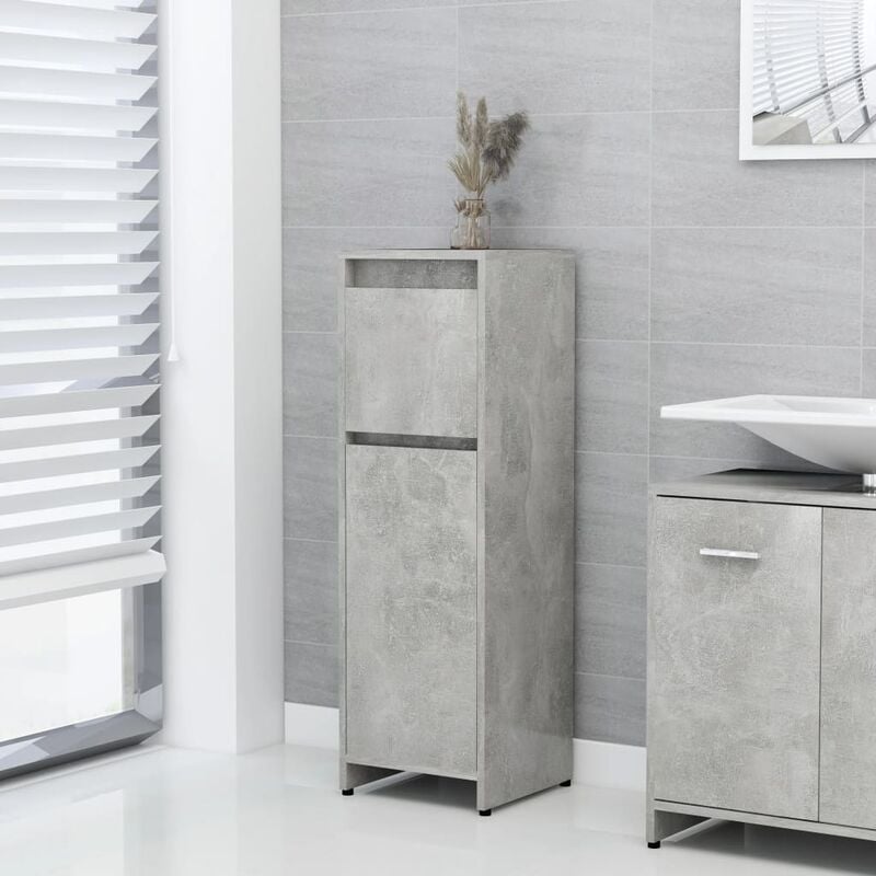 

YOUTHUP Armario de cuarto de baño aglomerado gris hormigón 30x30x95 cm - Gris