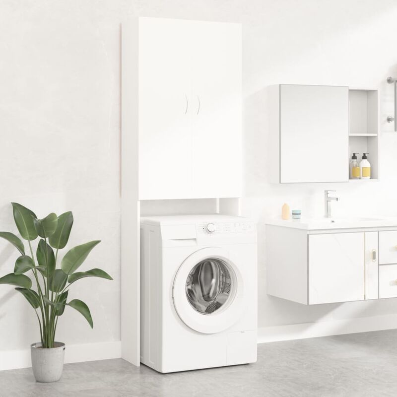 

YOUTHUP Armario de lavadora blanco 64x25,5x190 cm