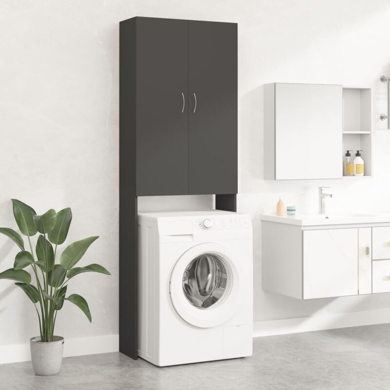 

YOUTHUP Armario de lavadora gris 64x25,5x190 cm