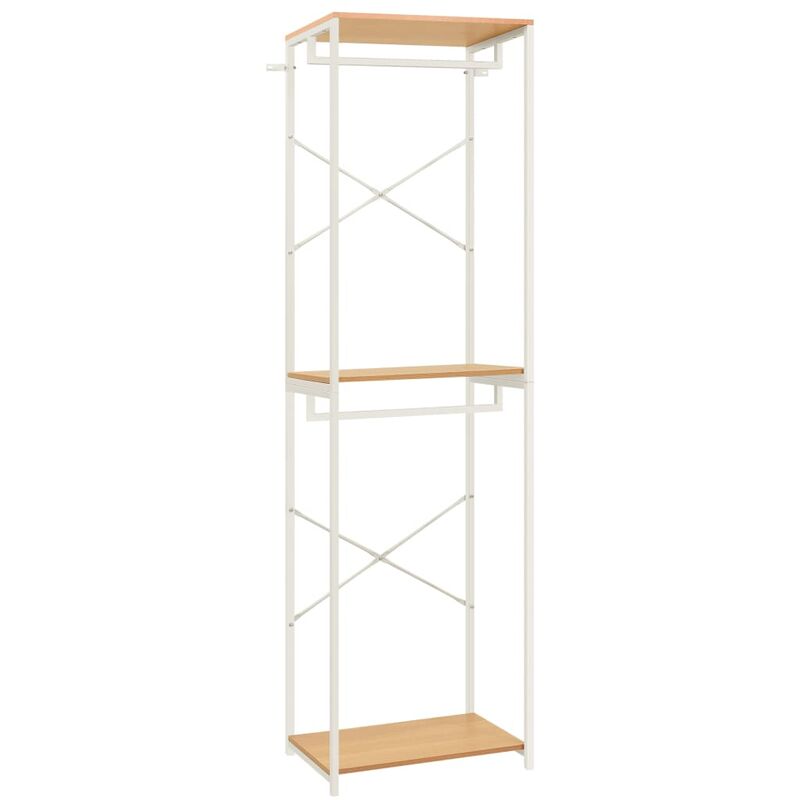 

YOUTHUP Armario de metal y aglomerado blanco y color roble 60x40x213 cm - Blanco