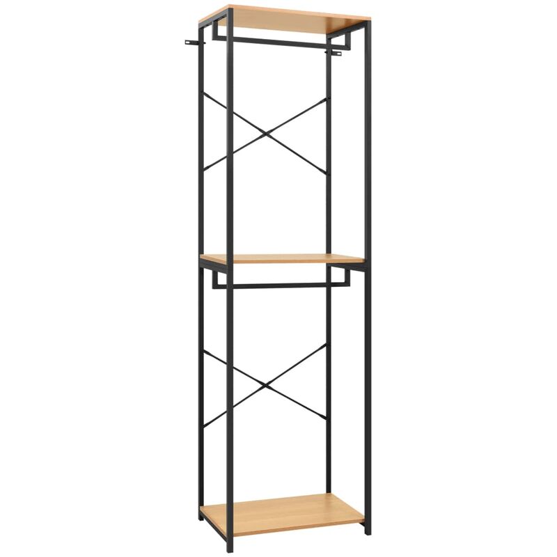 

YOUTHUP Armario de metal y aglomerado negro y color roble 60x40x213 cm - Negro