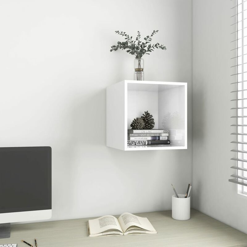 

Armario de pared blanco brillo aglomerado 37x37x37 cm - Blanco - Youthup