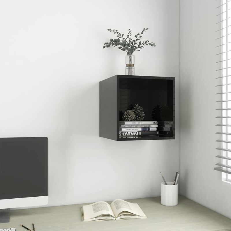 

Armario de pared negro brillo aglomerado 37x37x37 cm - Negro - Youthup
