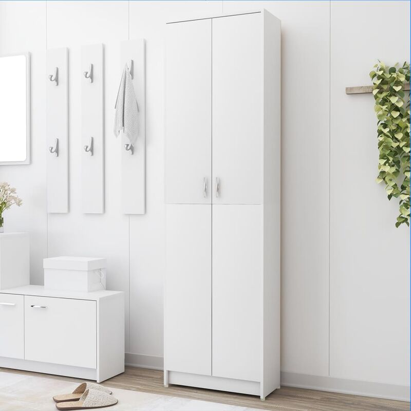 

Armario de pasillo de aglomerado blanco 55x25x189 cm - Blanco - Youthup