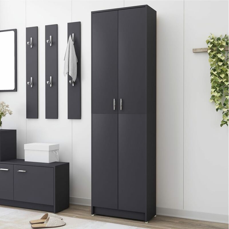 

Armario de pasillo de aglomerado gris 55x25x189 cm - Gris - Youthup