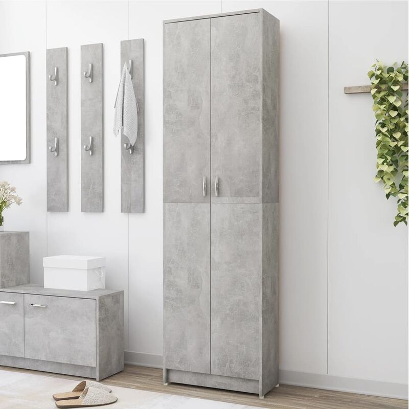 

Armario de pasillo de aglomerado gris hormigón 55x25x189 cm - Gris - Youthup