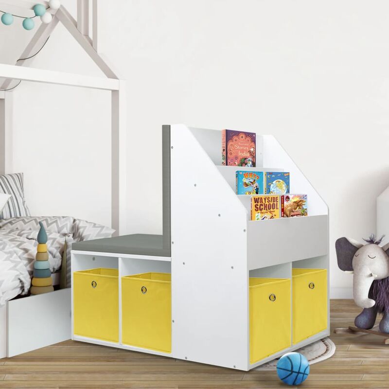 

Armario para niños con banco MDF blanco 60x78x78 cm - Blanco - Youthup
