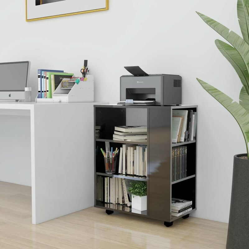 

Armario rodante de aglomerado gris con brillo 60x35x75 cm - Gris - Youthup