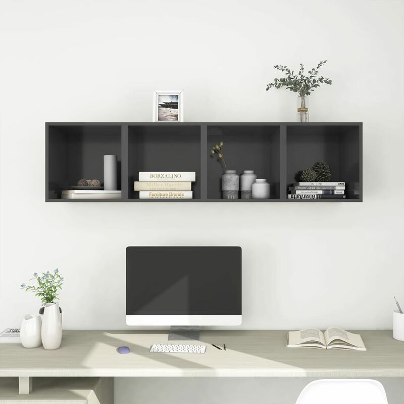 

Armarios de pared 4 uds gris aglomerado 37x37x37 cm - Gris - Youthup