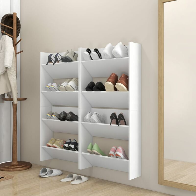 

Armarios zapateros de pared 4 uds blanco aglomerado 60x18x60cm - Blanco - Youthup