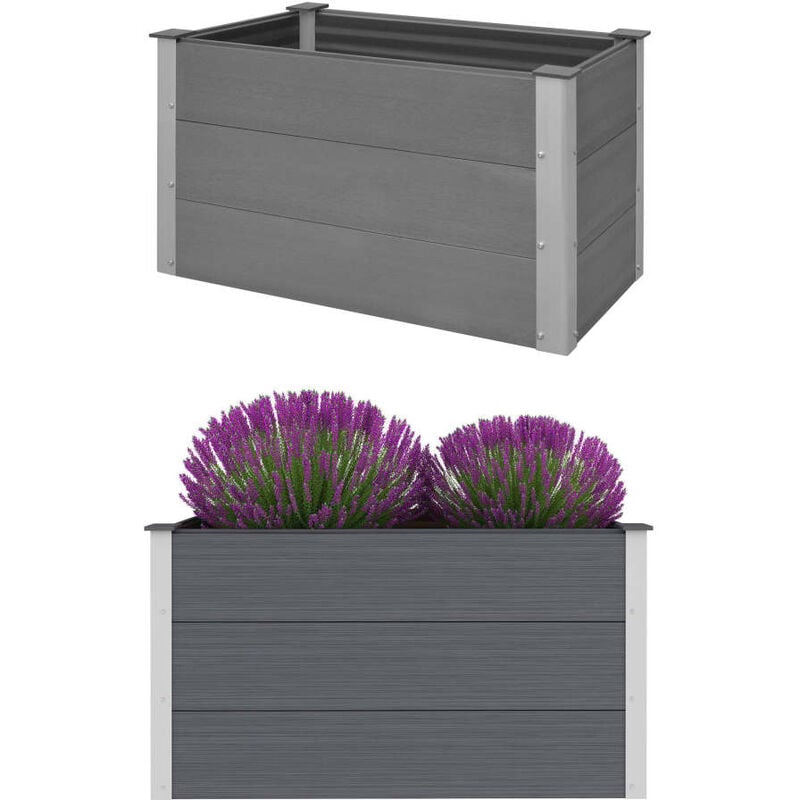 

Arriate de WPC gris 100x50x54 cm - Gris - Youthup