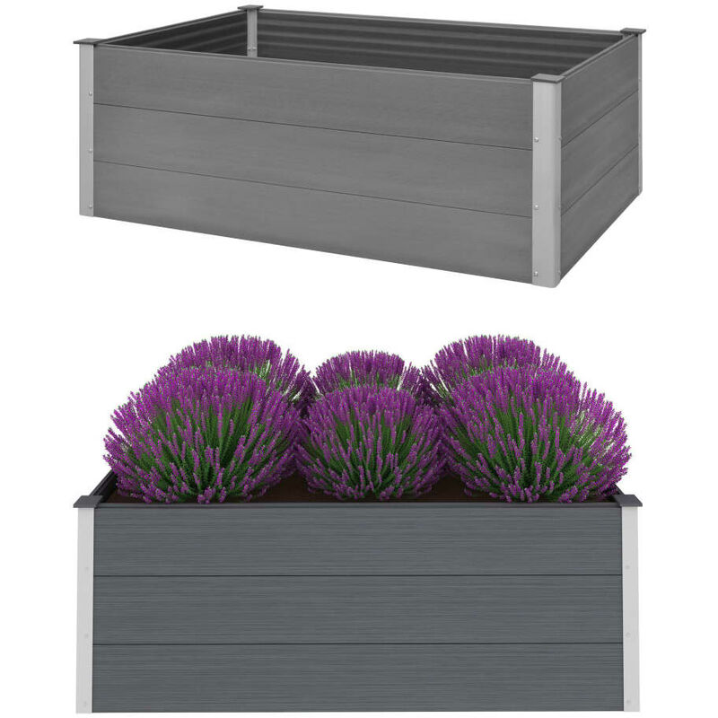 

YOUTHUP Arriate de WPC gris 150x100x54 cm - Gris