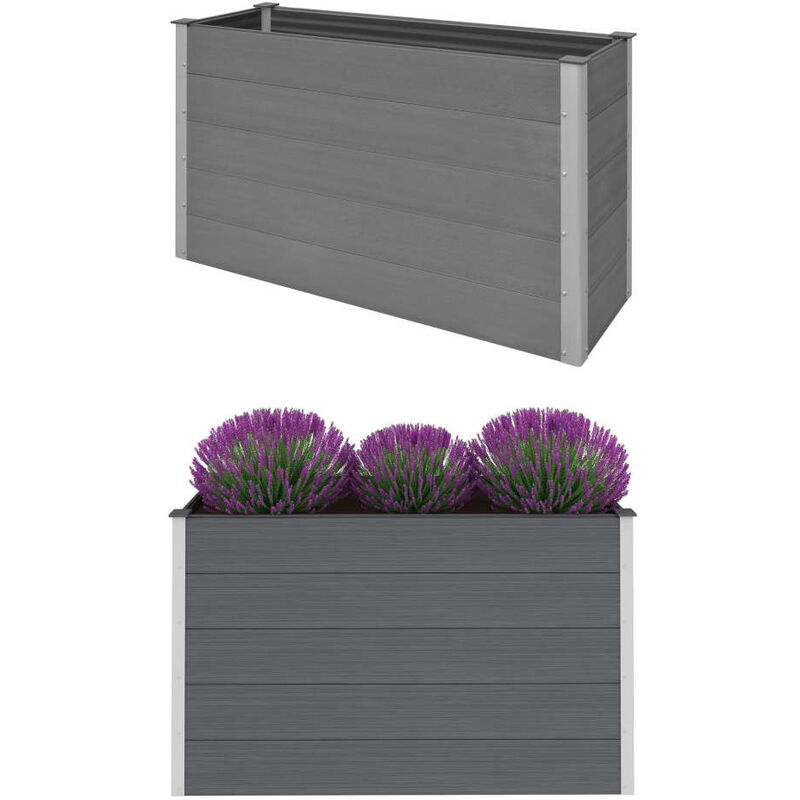 

Arriate de WPC gris 150x50x91 cm - Gris - Youthup