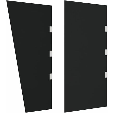 YOUTHUP Auvents de porte 2 pcs Noir Verre trempé - Noir