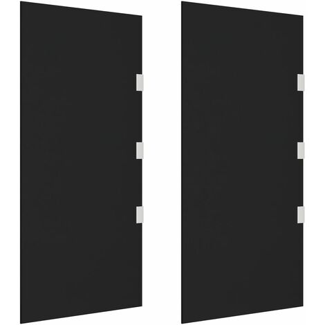 YOUTHUP Auvents de porte 2 pcs Noir Verre trempé - Noir