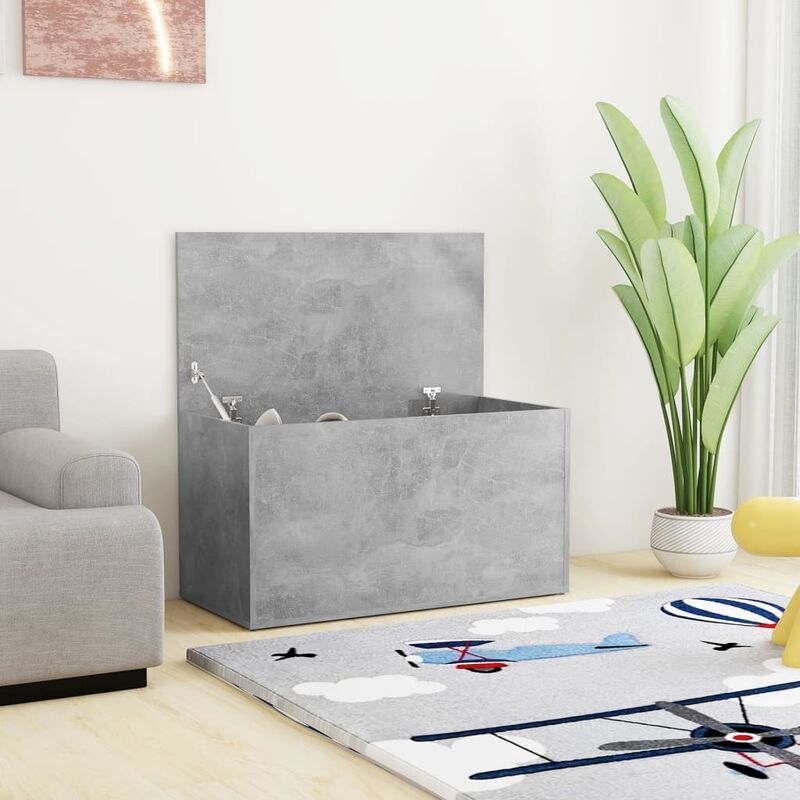 

YOUTHUP Baúl de almacenamiento aglomerado gris hormigón 84x42x46 cm - Gris