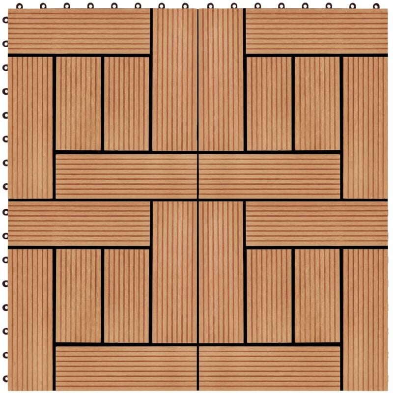 

Baldosas de porche de WPC 30x30 cm 1 m² color teca 11 unidades - Marrón - Youthup