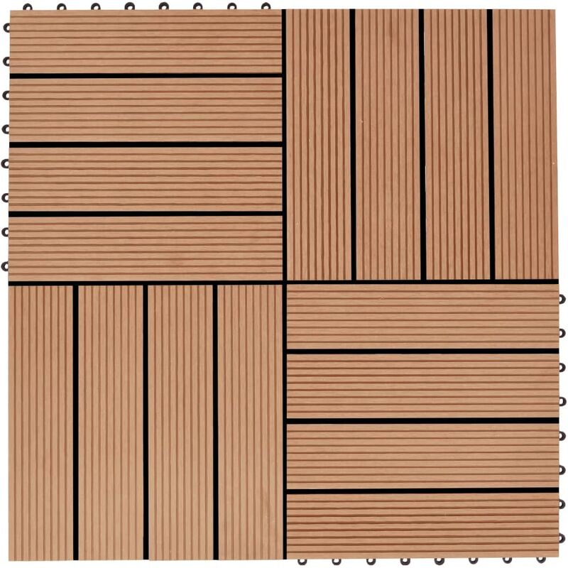 

Baldosas de porche de WPC 30x30 cm 2 m² color teca 22 unidades - Marrón - Youthup