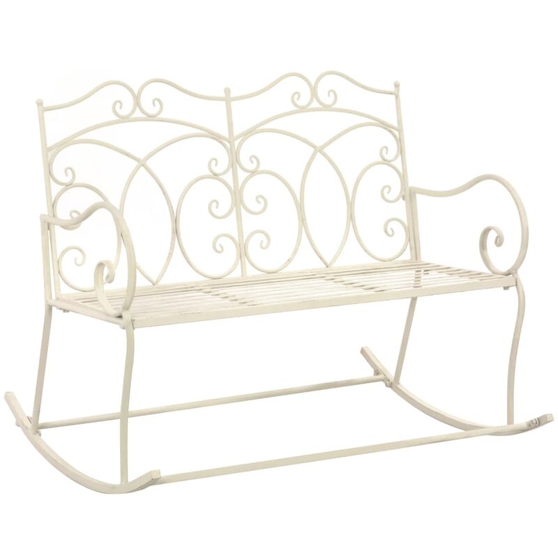 

Banco de jardín 104 cm hierro color blanco antiguo - Blanco - Youthup