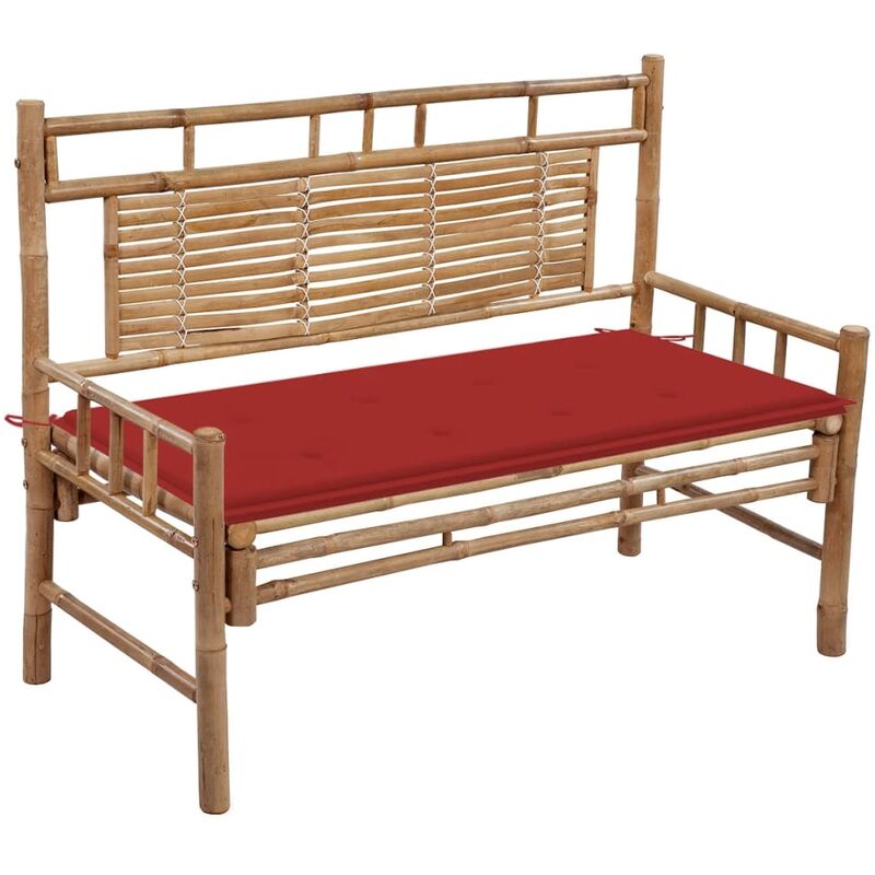 

Banco de jardín con cojín bambú 120 cm - Marrón - Youthup