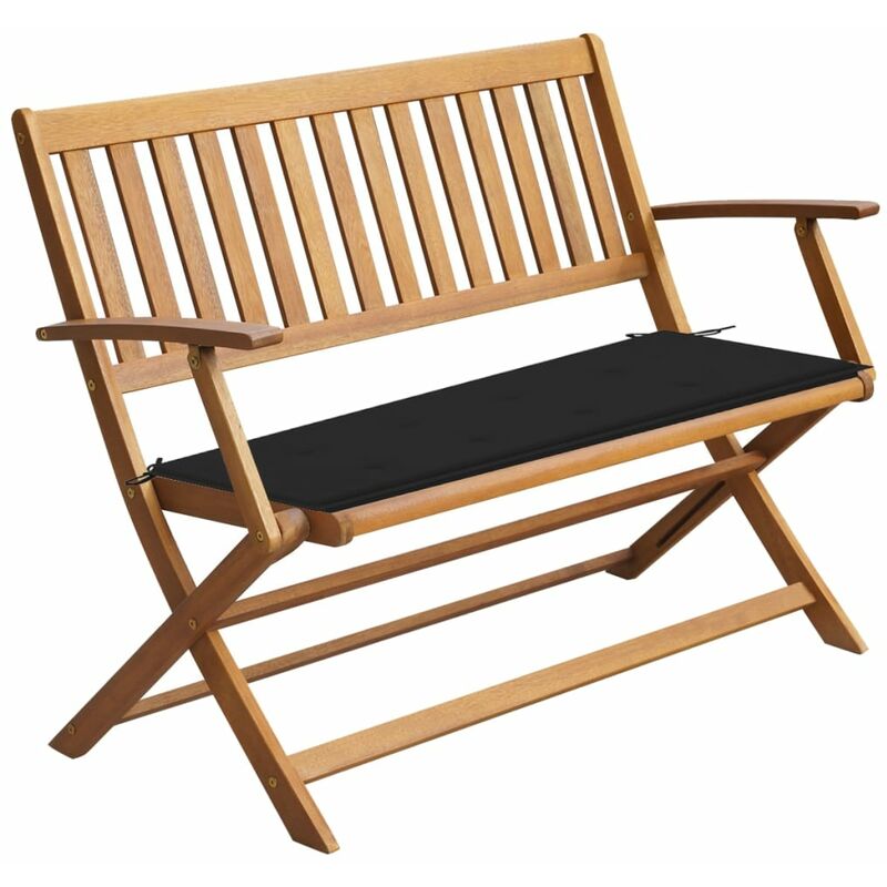 

Banco de jardín con cojín madera maciza de acacia 120 cm - Marrón - Youthup