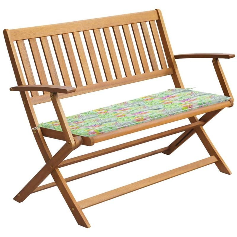 

Banco de jardín con cojín madera maciza de acacia 120 cm - Marrón - Youthup