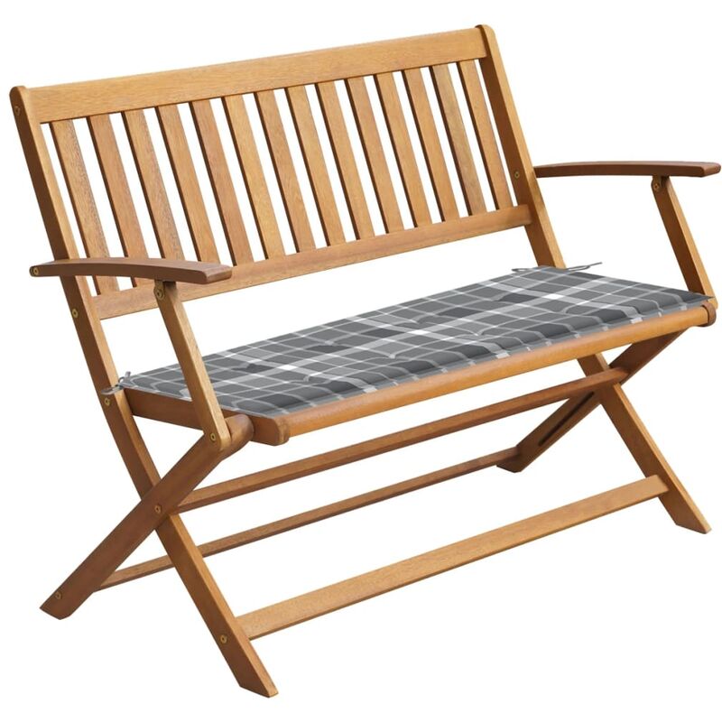 

Banco de jardín con cojín madera maciza de acacia 120 cm - Marrón - Youthup