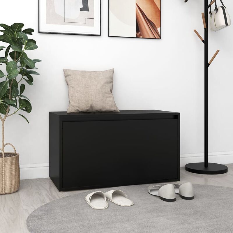 

Banco de pasillo de aglomerado negro 80x40x45 cm - Negro - Youthup