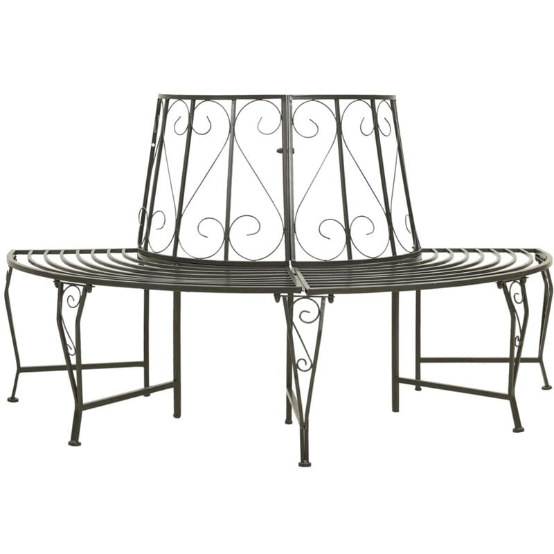 

Banco para árbol de jardín semicircular acero 160 cm - Gris - Youthup