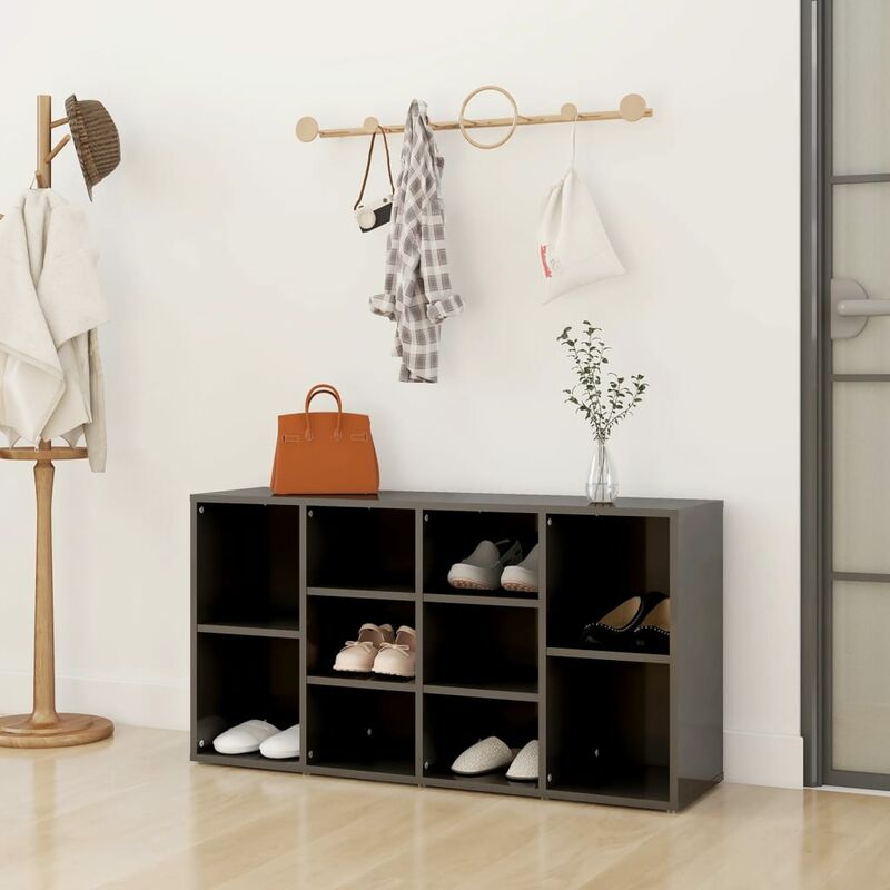 

Banco zapatero de aglomerado gris brillante 103x30x54,5 cm - Gris - Youthup