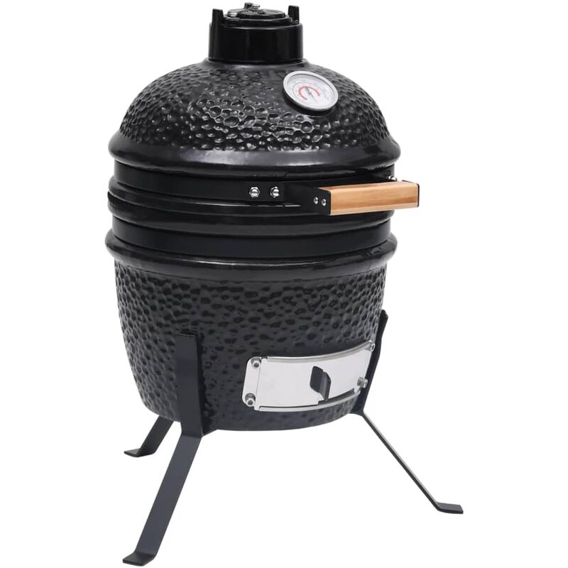 

Barbacoa 2 en 1 ahumadora Kamado de cerámica negro 56 cm - Negro - Youthup