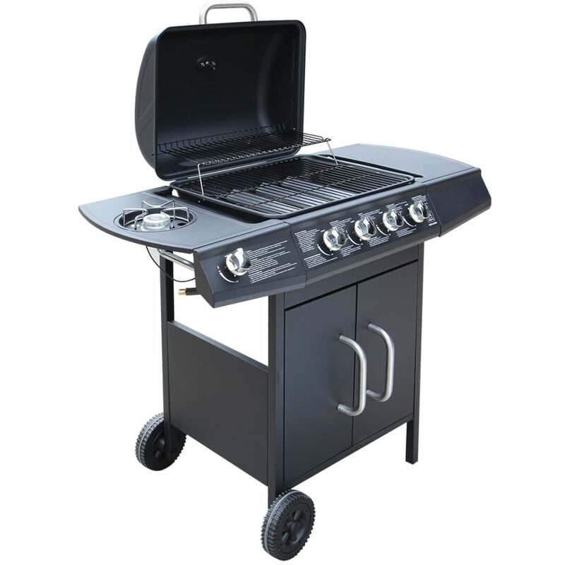 

YOUTHUP Barbacoa grill de gas 4+1 quemadores negra - Negro