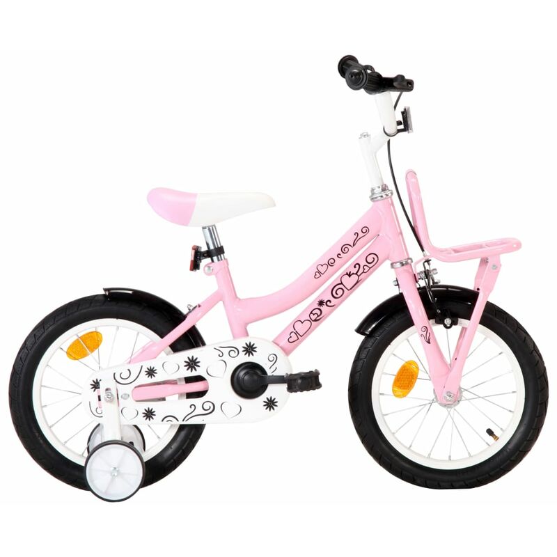 

YOUTHUP Bicicleta niños con portaequipajes delantero 14' blanco y rosa - Rosa