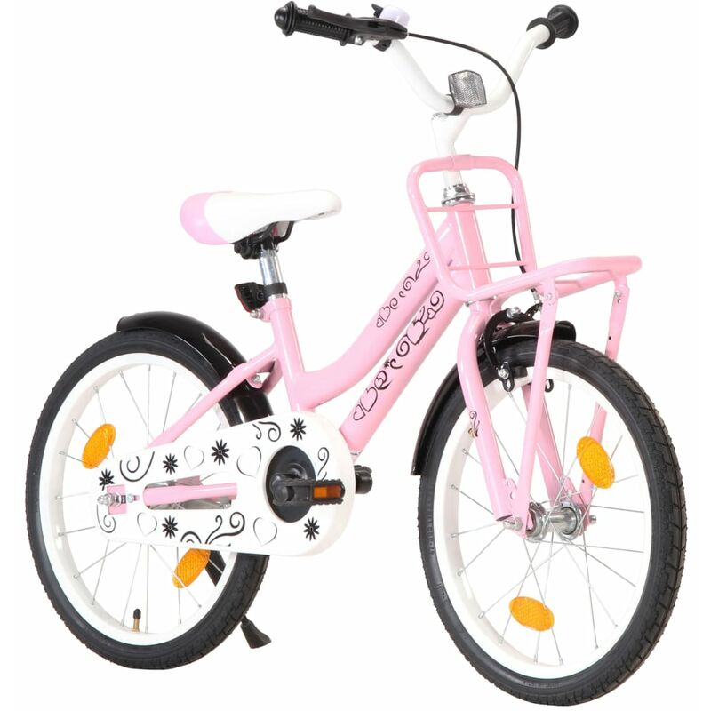 

Bicicleta niños con portaequipajes delantero 18' rosa y blanco - Rosa - Youthup