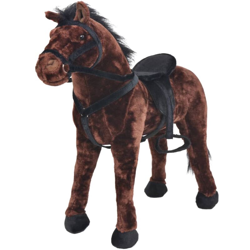 

YOUTHUP Caballo de peluche de pie marrón oscuro XXL - Marrón