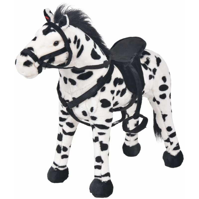 

YOUTHUP Caballo de peluche de pie negro y blanco XXL - Negro