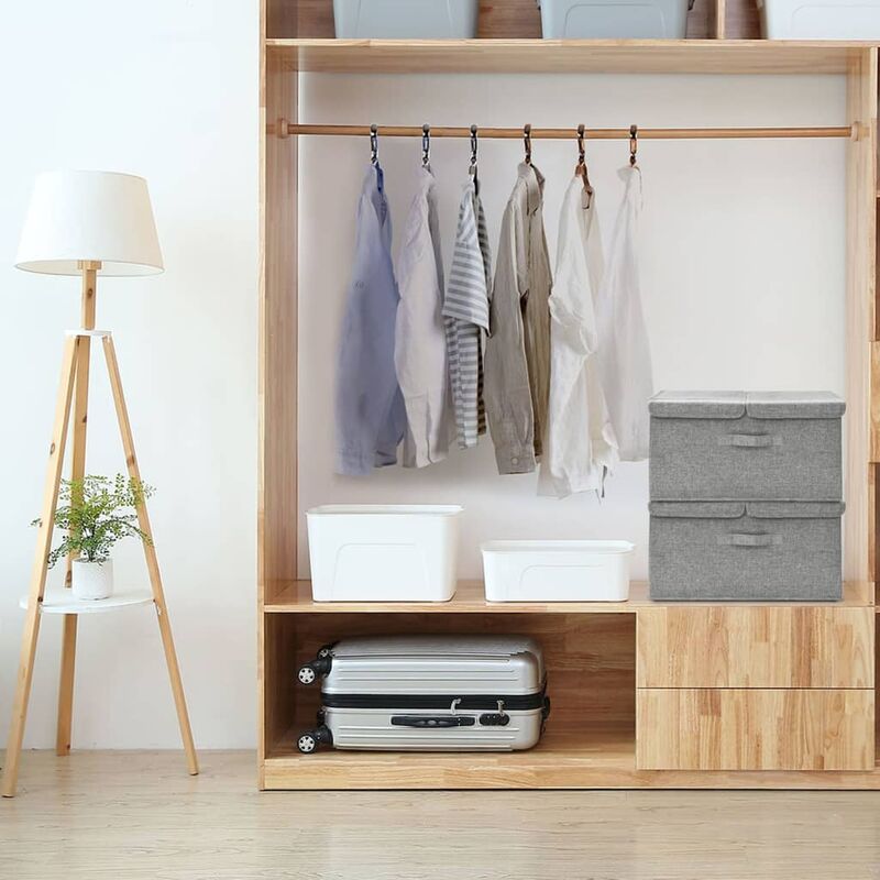 

Cajas de almacenaje 2 uds tela gris 50x30x25 cm - Gris - Youthup