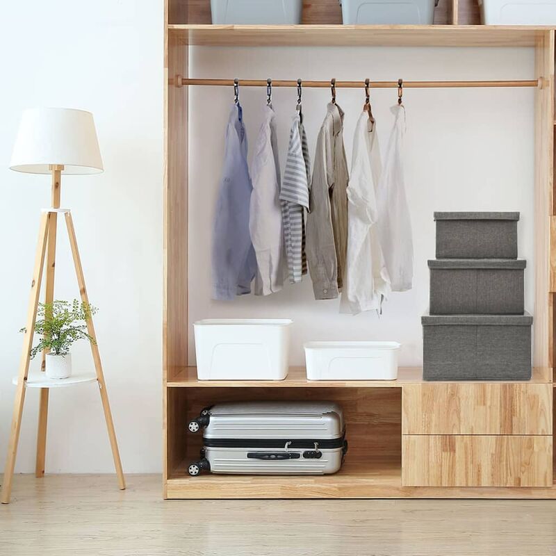 

Cajas de almacenamiento apilables 3 piezas tela gris antracita - Antracita - Youthup