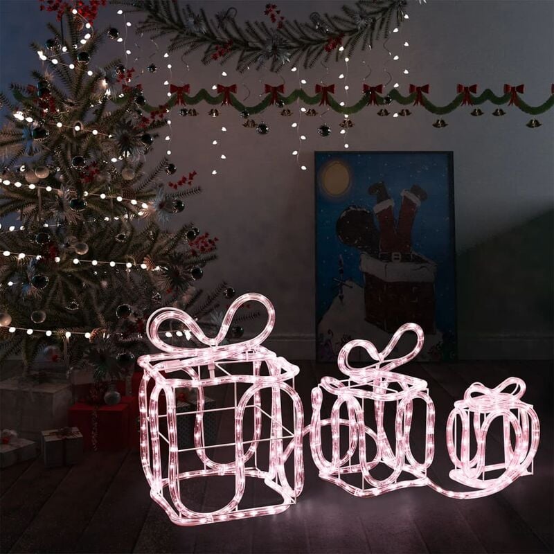 

Cajas de regalo adorno navideño 180 LED interior y exterior - Blanco - Youthup