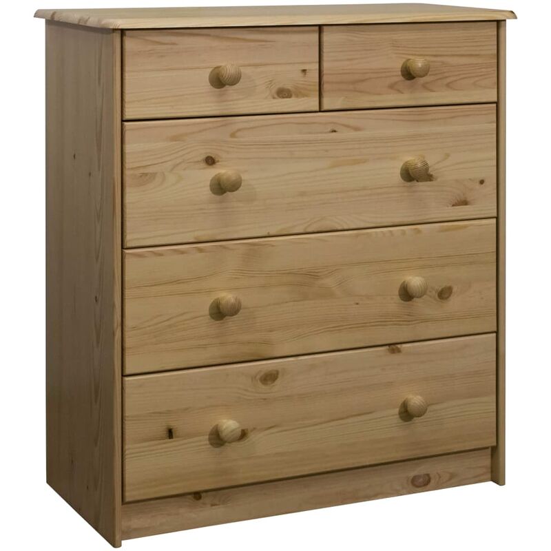 

YOUTHUP Cajonera de madera maciza de pino 75x35x80,5 cm - Marrón
