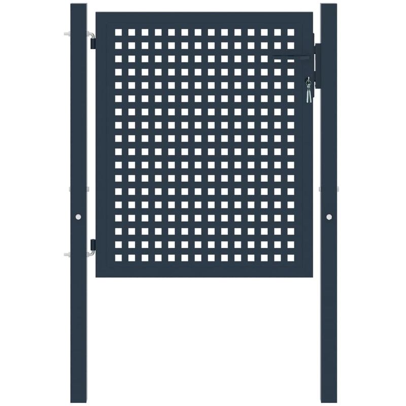 

Cancela de valla metálica acero gris antracita 102x150 cm - Antracita - Youthup