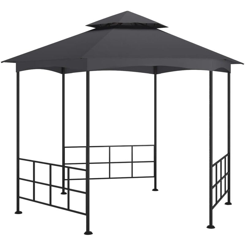 

Cenador con paredes laterales gris antracita 3,1x2,7 m - Antracita - Youthup