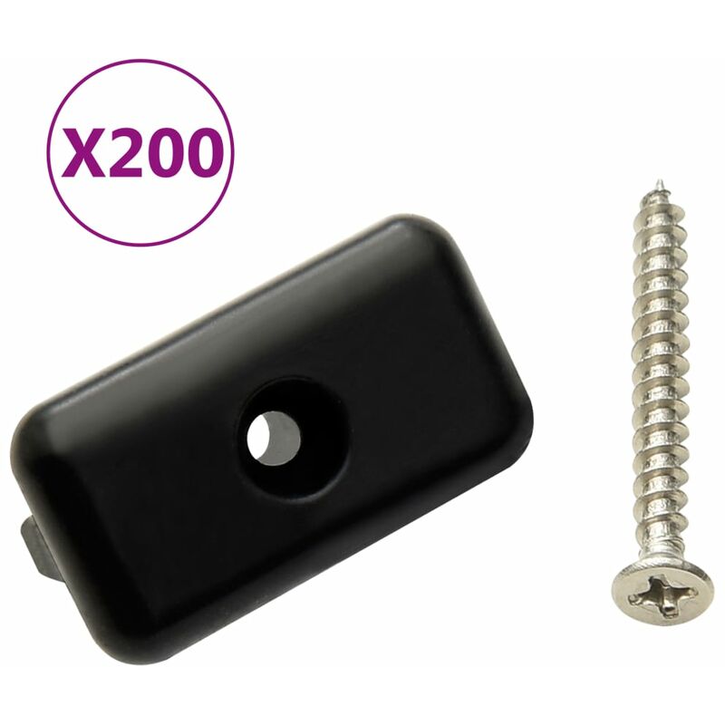 

Clips de plataforma con tornillos 200 uds plástico acero inox - Negro - Youthup