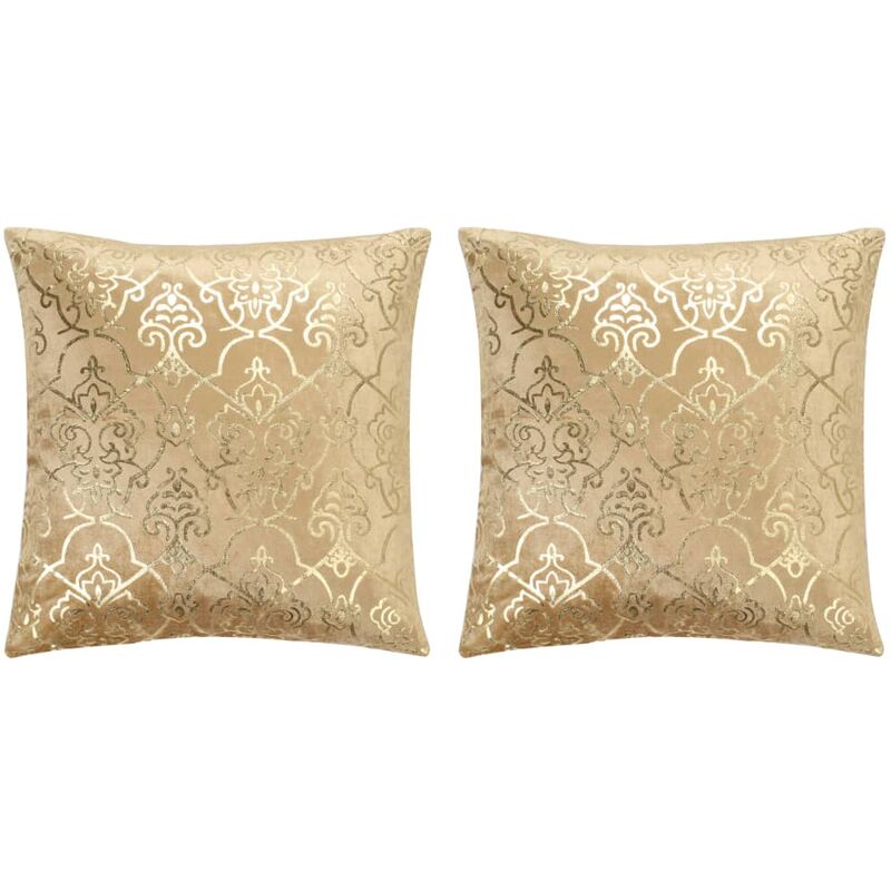 

Cojines estampado metal 2 uds terciopelo beige dorado 40x40cm - Beige - Youthup
