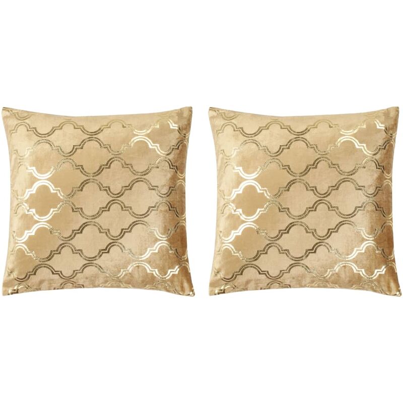 

Cojines estampado metal 2 uds terciopelo beige dorado 40x40cm - Beige - Youthup