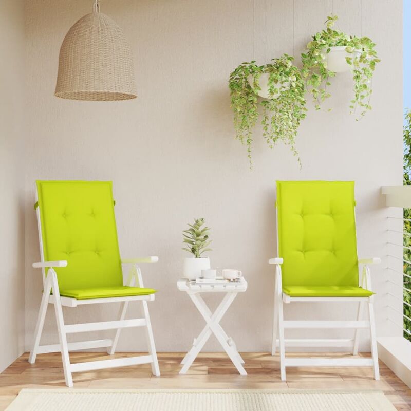

YOUTHUP Cojines para sillas de jardín 2 uds verde brilante 120x50x4 cm - Verde