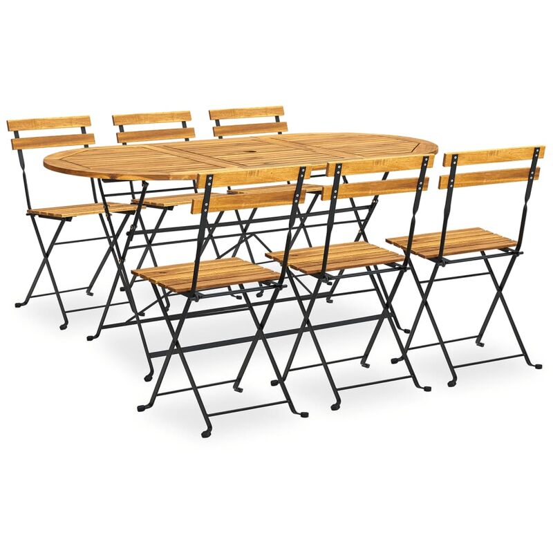 

Comedor de jardín plegable 7 piezas de madera maciza de acacia - Youthup